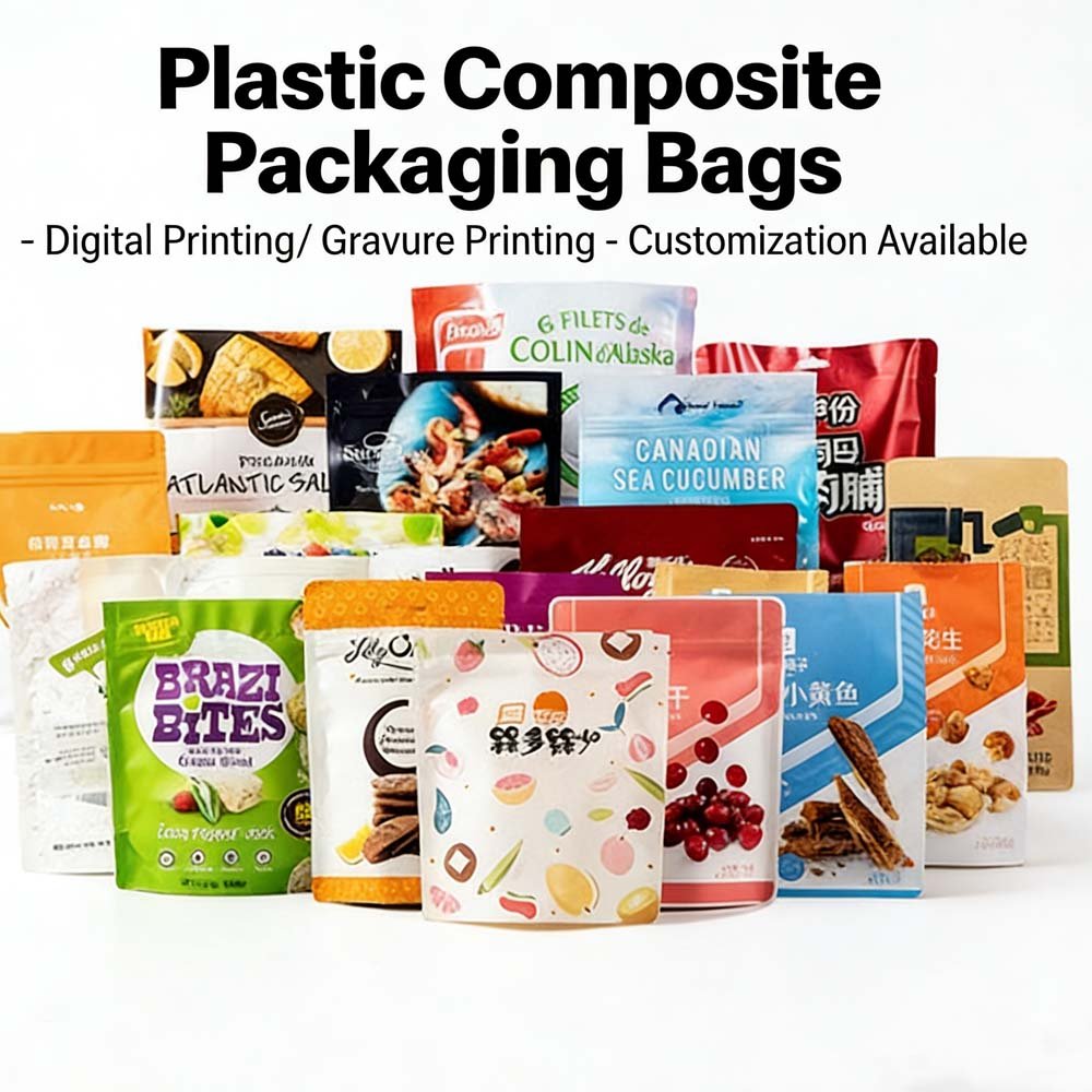 Customized plastic food bags, digital printing color packaging bags, gravure color printing composite bags, roll film plastic packaging bags