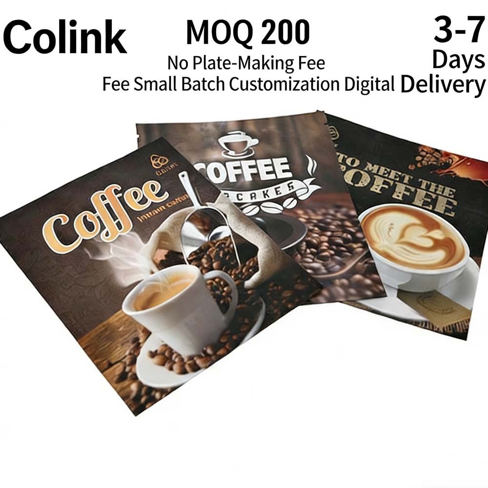 Small-batch customized vacuum food aluminum foil bags with digital color printing and ear-hanging coffee outer bags, starting from 200 pieces