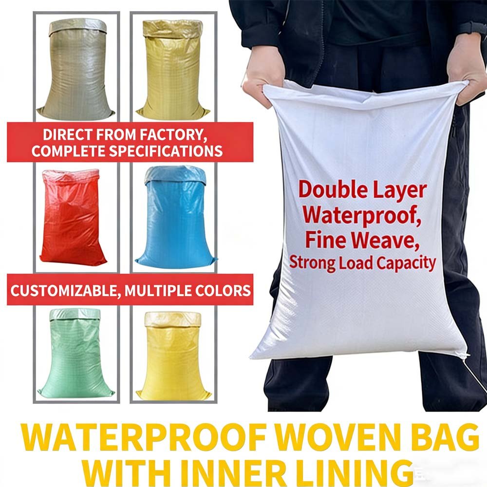 Double-layer waterproof with inner lining woven bags, snake skin bags, foreign trade clothing moving packing bags, express package storage bags