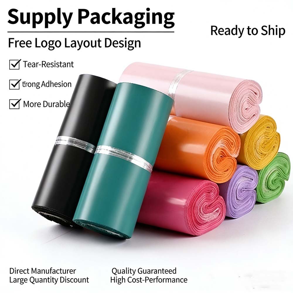 Brand new material white thickened express bag, cross-border wholesale e-commerce logistics waterproof packaging self-adhesive clothing packaging bag